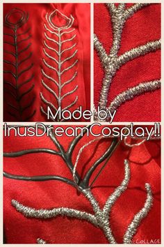 three different pictures with the words, cosplay hack but paint for your embroidery patterns