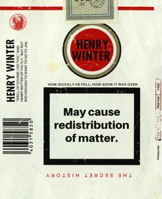 the back cover to henry winter's book, may cause redistributton of matter