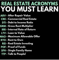 the real estate acronyms you must learn to sell your house or land for sale