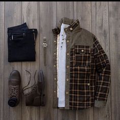 Mens Outdoor Fashion, Lumberjack Style, Mens Casual Outfits Summer, Fall Plaid, Jacket Outfit, Mens Fashion Casual Outfits, Stylish Mens Outfits