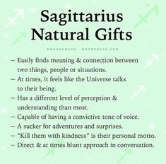 the words sagitaruus and natural gifts are written in black on a green background