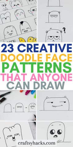 the 25 creative doodle face patterns that anyone can draw with markers and crayons