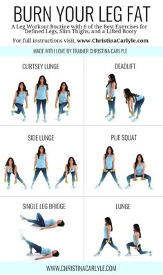 Být Fit, Workout Fat Burning, Best Leg Workout, Leg Workout Routine, Workout Routines For Women, Fitness Routines, Easy Yoga