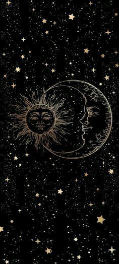 Lua,Sol e casamento Cer Nocturn, Moon And Stars Wallpaper, Witch Wallpaper, Astronomy Art, Moon Wallpaper, Witchy Wallpaper, Celestial Art, Hippie Wallpaper, Dark Wallpaper Iphone