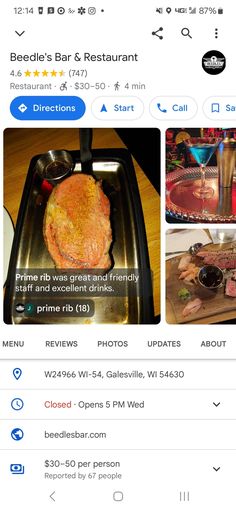 an image of food on the app for ordering at restaurants and other places to eat