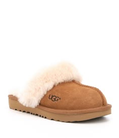 Shop for UGG® Girls' Cozy II Suede Slip-On Slippers at Dillards.com. Visit Dillards.com to find clothing, accessories, shoes, cosmetics & more. The Style of Your Life. Slip On Uggs, Brown Ugg Slippers, Ugg Style Boots, Ugg Kids, Doc Martens Boots, High Quality Boots, Boots Slippers, Ugg Style, Cute Slippers