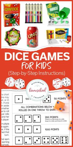 dice games for kids step by step instructions with pictures and instructions to make them fun