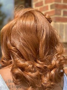 Honey Blonde Hair By Hair Pattern, Reddish Blonde Hair Color On Black Women, Copper And Honey Blonde Hair On Black Women, Golden Ginger Hair Black Women, Ginger Brownish Hair, Amber Blonde Hair On Black Women, Ginger Hair With Blonde Streak Black Women, Burnt Brown Hair, Ginger Hair Blowout