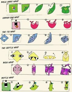 the instructions for how to make an origami paper slot with pictures and text on it