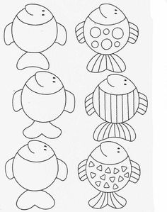 four different types of sea animals drawn in black and white paper with the words, how to