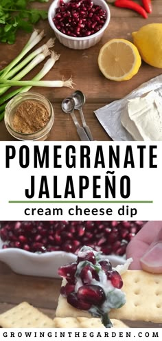 pomegranate jalapeno cream cheese dip is the perfect appetizer for any holiday gathering