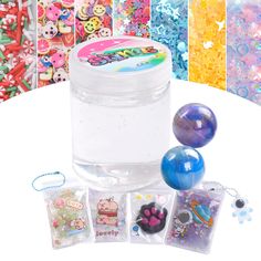 PRICES MAY VARY. 🫙 READY-TO-PLAY SLIME KIT - Immediate enjoyment with our pre-made, clear slime kit, perfect for girls ages 8-12 who love slime making kits. ✨ ENHANCE CREATIVITY WITH SLIME ADD-INS - Glitters, cartoon confitti, Sparkle slices and beautiful sequins, we include a variety of slime add-ins to change the texture and add exciting effects to their creations. 👋 CRYSTAL CLEAR SLIME BASE - The glassy clear slime base in our kit provides a transparent canvas for endless creative possibilities. 🎁 PORTABLE CREATIVITY WITH CHARMS & KEYCHAIN ACCESSORY - The slime kit comes with small bags for easy storage and keychain accessories, encouraging kids to carry their creations everywhere, play anytime, and share their unique slime with friends. 🍃 CHILD-SAFE SLIME KIT - Prioritizes safety w Slime Making Kit, Slime Making, Charms Keychain, Slime Kit, Clear Slime, Keychain Accessories, Unique Crafts, Sensory Toys, Easy Storage