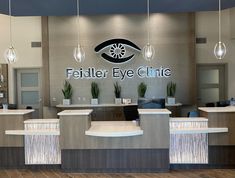 the front desk of an eye clinic