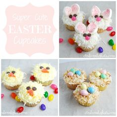 easter cupcakes with bunny ears and eggs