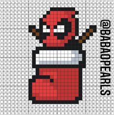 a pixellated image of a deadpool character