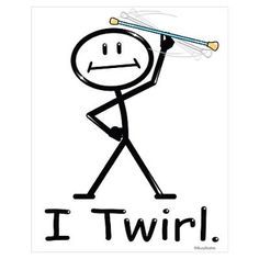 a stick figure holding a light saber in one hand and the words i twirl on