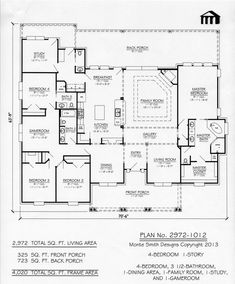 a floor plan for a house with three bedroom and two bathrooms