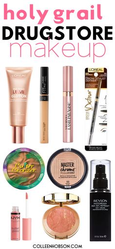 Don't end up with a drugstore makeup dudThese are all the best drugstore makeup products you need in your makeup bagbest drugstore makeup Drugstore Highlighter, Best Drugstore Concealer, Drugstore Makeup Products, Drugstore Concealer, Holy Grail Products, Best Drugstore Makeup, Products To Buy, Elf Cosmetics, Favorite Makeup Products