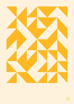 an orange and white geometric pattern on a beige background