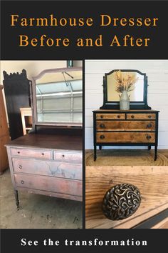 an old dresser is transformed into a new piece of furniture