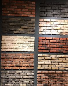 several different types of bricks are shown on the wall