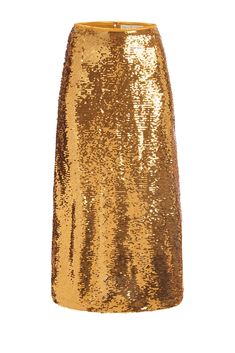 Instant glamor. This fully sequined pencil skirt returns for fall and is pictured here in Turmeric, a rich autumnal yellow. Wray works with any of our solid basic tops like Rory or Lucy, but this season, we’re loving the chic silhouette paired back to our matching Felicia sweater for a striking tonal look. -Satin waistband-Non-stretch sequin fabric-Center back invisible zipper-Fitted at waist, skims over hips -100% polyester -Fully lined-Care Instructions: hand wash only with gentle detergent an Sequin Pencil Skirt, Leather Wedding, Sequin Fabric, Sweater Set, Basic Tops, The Chic, Gorgeous Dresses, Short Tops, Vegan Leather