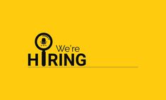 we're hiring logo on a yellow background