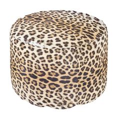 an animal print stool on a white background