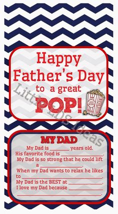 father's day card with the text happy fathers day to a great pop my dad