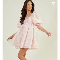 Bright And Floral, This Mini Dress Is Featured In A Relaxed Silhouette With Embroidered Florals Throughout. Fit: Relaxed, Mini Closure: Zipper Material: 100% Polyester Lined 3/4 Sleeve Size Large Flowy A-line Puff Sleeve Dress For Spring, Dress Light Pink, Altard State Dresses, Altard State, Hoco Dresses, Altar'd State, Babydoll Dress, Dresses Xs, Pink Dress