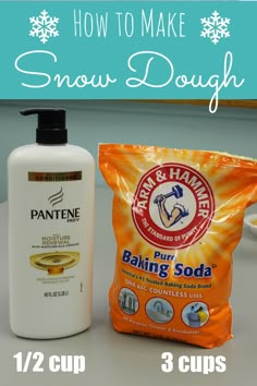 how to make snow dough with baking soda and pantene powder - step by step instructions