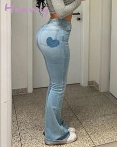 Women Trumpet Jeans Slim Sexy Love Print Denim Horn Trousers Y2k High Waist Casual Flared Long Pants Streetwear Clothing Female Non-stretch Y2k Flare Jeans, Blue Stretch Y2k Style Bottoms, Stretchy Y2k Blue Bottoms, Y2k Stretch Blue Bottoms, Blue Stretch Y2k Bottoms, Stretch Blue Y2k Bottoms, High Rise Stretch Flare Jeans Y2k Style, High-rise Stretch Flare Jeans Y2k Style, Y2k High Rise Stretch Flare Jeans