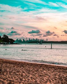 sydney skyline from camp cove beach at sunset Opera House Sydney, Street Library, The Whitsundays