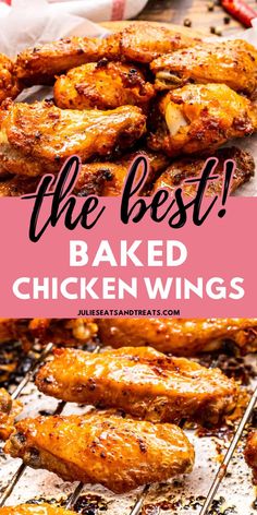 the best baked chicken wings recipe with text overlay