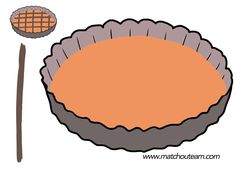 an orange tart pan with a pie crust and a spatula next to it