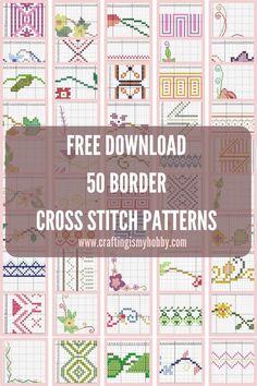 cross stitch patterns with the text free download 50 border cross stitch patterns in pink and white