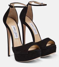 Jimmy Choo Max 150, Jimmy Choo Sandals, 6 Inch Heels, Jimmy Choo Heels, Goat Leather, Jimmy Choo Shoes, Suede Sandals, Crazy Shoes, Stand Tall