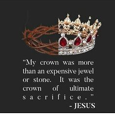 a crown that has been placed on top of a black background with the words jesus