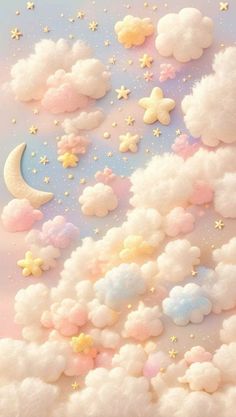 the sky is filled with clouds and stars