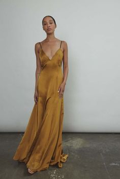 Kamperett Simone Slip Dress - Brass Gown Details, A Line Maxi Dress, Resort Dresses, Silk Slip Dress, Invisible Zip, Silk Slip, Silk Charmeuse, Silk Organza, Diamond Shaped