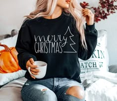 Cute Christmas Sweater, Halloween Tattoo, Merry Christmas Svg, Christmas Tree Shirt, Merry Christmas Gifts, Christmas Jumper, Tree Shirt, Holiday Sweatshirt, Sweatshirt Christmas