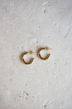 Gold Mini Thick Hoop Earrings, Gold Mini Thick Hoops, Small Thick Gold Hoops, Small Chunky Gold Hoops, Small Thick Gold Hoops, Chunky Hoops, Chunky Gold Hoops, Thick Hoops, Chubby Hoops ✦ 18K Gold Plated over Stainless Steel ✦ High Polish Finish, Butterfly Back ✦ Measurements: 2 cm x 2 cm, ~3 mm thick ✦ Weight (approx): 0.3 oz pair ✦ This Listing is for the MINI ✦ THREE Sizes Available (as shown in last two pics): ✦ Mini (Butterfly Back) - THIS Listing ✦ Small (Latch Back): https://www.etsy.com/ Cute Small Hoop Earrings, Small Gold Hoop Earrings Aesthetic, Gold Hoop Earrings Aesthetic, Mini Gold Hoops, Hoop Earrings Aesthetic, Thick Gold Hoop Earrings, Thick Gold Hoops, Mini Butterfly, Aesthetic Earrings