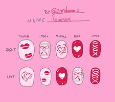 Pink Nails Heart, Face Analysis, Coquette Valentines, Nails Valentine, Nails Heart