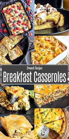 breakfast casserole collage with text overlay