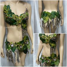 Outfits Bikinis, Jungle Costume, Jungle Outfit, Diy Outfits, Show Girl, Jungle Forest, Burlesque Show, Rave Bra, Dress Bra