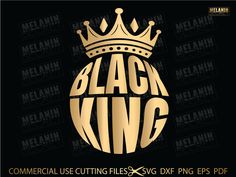 the black king logo is shown with gold lettering and a crown on top of it