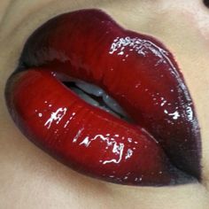 Red lips lipgloss glossy biglips ombre ombrelips Red And Black Lipstick Ombre, Red Gloss Eye Makeup, Dark Red Ombre Lips, Black And Red Ombre Lip, Red Ombré Lip, Red Black Lip Combo, Black Red Lips, Dark Red Glossy Lips, Black And Red Lip Combo