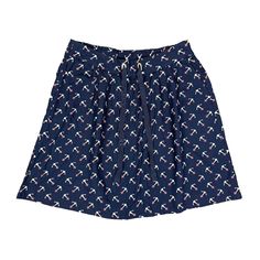 Add A Nautical Touch To Your Wardrobe With This Tommy Hilfiger Skirt. The Navy Blue & White Anchor Pattern And Pull-On Closure Make It Perfect For Both Casual And Party Occasions. This Lightweight Skirt Is Machine Washable And Features An Elastic Waistband For A Comfortable Fit. It Is A Women's Size Small And Makes A Great Addition To Any Wardrobe. The Skirt Is Not Only Stylish But Also Practical, As It Can Be Worn In Any Season. The American Theme Of The Skirt Adds A Touch Of Patriotism To Your Outfit. This Skirt Is Perfect For Those Who Want To Add A Touch Of Class To Their Wardrobe Without Sacrificing Comfort. Waist Measurement Approx. 29" Length From Waist To Hem - Approx. 19" Smoke And Navy Cotton Summer Skirt, Casual Navy Skirt For Summer, Navy Casual Skort For Summer, Tommy Hilfiger Mini Skirt For Spring, Tommy Hilfiger Spring Mini Skirt, Navy Skirted Bottoms For Summer, Casual Navy Lined Skort, Casual Navy Stretch Skirt, Casual Navy Skort With Lined Skirt