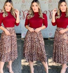 Animal Printed Skirt Outfit, Leopard Print Skirt Outfit, Red Color Outfits, Printed Skirt Outfit, Outfit Informal, Leopard Print Outfits, Animal Print Outfits, Leopard Print Skirt