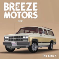 an advertisement for the new tv show breezeze motors, featuring a beige station wagon